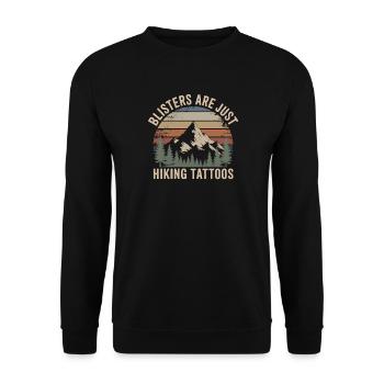 Les ampoules ne sont que des tatouages de randonnée Berge Wandern - Sweat-shirt Unisexe - noir - Devant - Alina (178cm) & Michal (187cm)