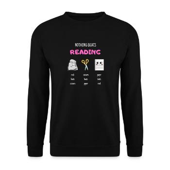 Nothing Beats Reading Rock Paper Scissors - Unisex Sweatshirt - black - Front - Alina (178cm) & Michal (187cm)