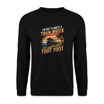 Train Wreck Humor Sunset - Unisex Sweatshirt - black - Front - Alina (178cm) & Michal (187cm)