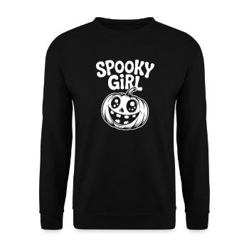 Scary pumpkin skull illustration - Unisex Sweatshirt - black - Front - Alina (178cm) & Michal (187cm)