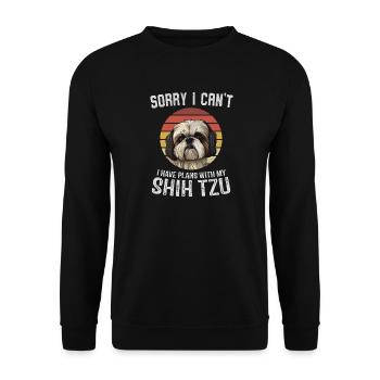 T-shirt humoristique Shih Tzu Dog Citation - Sweat-shirt Unisexe - noir - Devant - Alina (178cm) & Michal (187cm)
