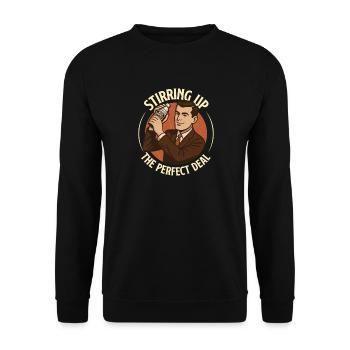 Stirring Up The Perfect Deal Funny Sarcasm - Unisex Sweatshirt - black - Front - Alina (178cm) & Michal (187cm)