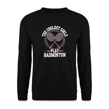Badminton Girl Design - Unisex Pullover - Schwarz - Vorne - Alina (178cm) & Michal (187cm)