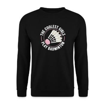 Badminton Mädchen Design - Unisex Pullover - Schwarz - Vorne - Alina (178cm) & Michal (187cm)