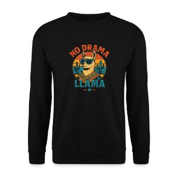 Cool Llama with sunglasses and desert scene - Unisex Sweatshirt - black - Front - Alina (178cm) & Michal (187cm)