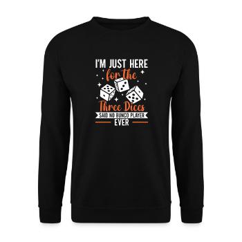 Bunco Squad Würfelspieler Brettspiele Geschenk - Unisex Pullover - Schwarz - Vorne - Alina (178cm) & Michal (187cm)