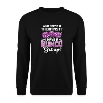Theapie Bunco Player Dice Games Gift - Unisex Sweatshirt - black - Front - Alina (178cm) & Michal (187cm)