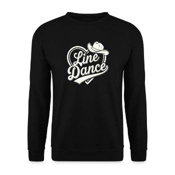 Line Dance Cowboy Design - Unisex Pullover - Schwarz - Vorne - Alina (178cm) & Michal (187cm)