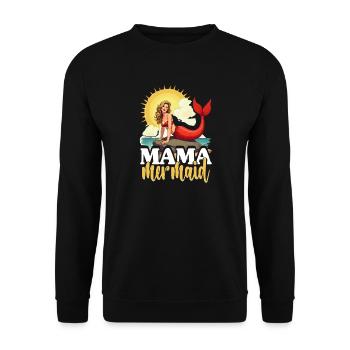 Mermaid Mermaids Mama Mermaid - Unisex Sweatshirt - black - Front - Alina (178cm) & Michal (187cm)