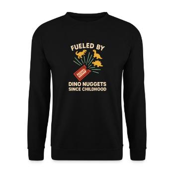 Dino Nuggets Nostalgie Drôle Snack Dinosaure - Sweat-shirt Unisexe - noir - Devant - Alina (178cm) & Michal (187cm)