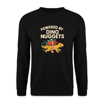 Dino Nuggets Nostalgie Drôle Snack Dinosaure - Sweat-shirt Unisexe - noir - Devant - Alina (178cm) & Michal (187cm)