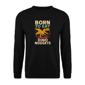 Dino Nuggets Nostalgie Drôle Snack Dinosaure - Sweat-shirt Unisexe - noir - Devant - Alina (178cm) & Michal (187cm)