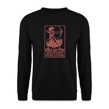 Bows Are Cute Mine Just Happen To Be Lethal Archer - Unisex Sweatshirt - black - Front - Alina (178cm) & Michal (187cm)