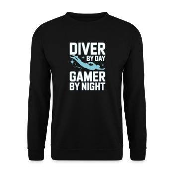 Diving diving board - Unisex Sweatshirt - black - Front - Alina (178cm) & Michal (187cm)