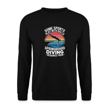 Kunstspringen Turmspringer Sprungbrett - Unisex Pullover - Schwarz - Vorne - Alina (178cm) & Michal (187cm)