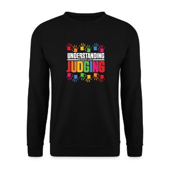 Autistic Autism Understanding Before Judging - Unisex Sweatshirt - black - Front - Alina (178cm) & Michal (187cm)