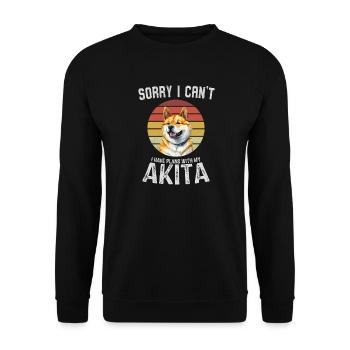 Conception ludique de citation de chien Akita - Sweat-shirt Unisexe - noir - Devant - Alina (178cm) & Michal (187cm)