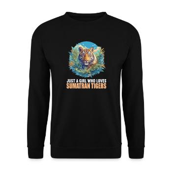Sumatra-Tiger - Unisex Pullover - Schwarz - Vorne - Alina (178cm) & Michal (187cm)