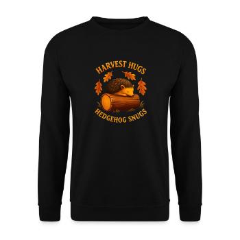 Hérisson d’automne avec tronc en bois - Sweat-shirt Unisexe - noir - Devant - Alina (178cm) & Michal (187cm)