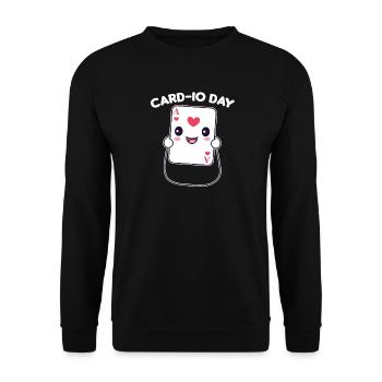 Card-io day Card game Word game with sports - Unisex Sweatshirt - black - Front - Alina (178cm) & Michal (187cm)
