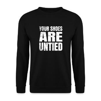 Tes chaussures sont défaites - Sweat-shirt Unisexe - noir - Devant - Alina (178cm) & Michal (187cm)