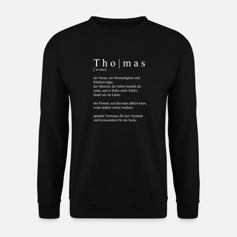 Thomas Définition Typographie - Sweat-shirt Unisexe - noir