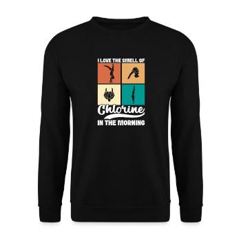 Kunstspringen Turmspringer Sprungbrett - Unisex Pullover - Schwarz - Vorne - Alina (178cm) & Michal (187cm)