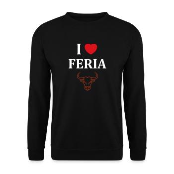 I love Feria Taureau - Sweat-shirt Unisexe - noir - Devant - Alina (178cm) & Michal (187cm)