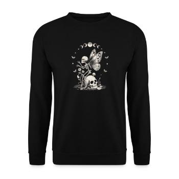Fée squelette gothique avec phases de lune - Sweat-shirt Unisexe - noir - Devant - Alina (178cm) & Michal (187cm)