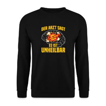 Unheilbar Pyrotechniker Böllern Feuerwerk - Unisex Pullover - Schwarz - Vorne - Alina (178cm) & Michal (187cm)