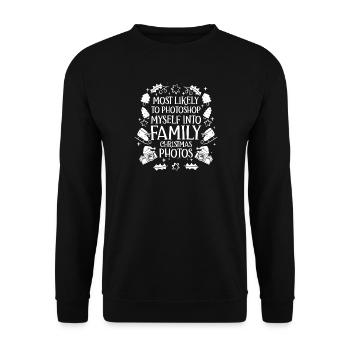 Festliches Familienfoto Motiv - Unisex Pullover - Schwarz - Vorne - Alina (178cm) & Michal (187cm)