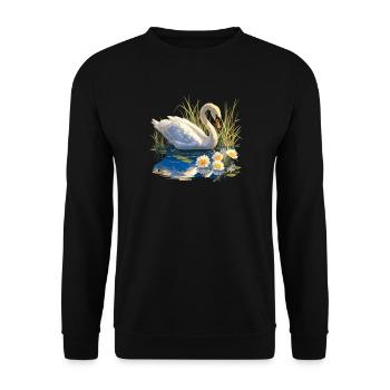 Swans Swan - Unisex Sweatshirt - black - Front - Alina (178cm) & Michal (187cm)