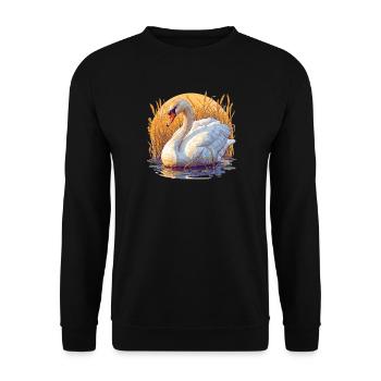 Swans Swan - Unisex Sweatshirt - black - Front - Alina (178cm) & Michal (187cm)