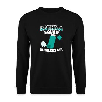 Inhalateurs de l’escouade de l’asthme jusqu’aux asthmatiques - Sweat-shirt Unisexe - noir - Devant - Alina (178cm) & Michal (187cm)