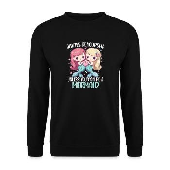 Meerjungfrau Meerjungfrauen - Unisex Pullover - Schwarz - Vorne - Alina (178cm) & Michal (187cm)