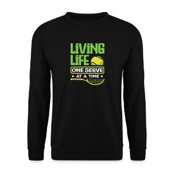Tennis Player Life Life One Serve - Unisex Sweatshirt - black - Front - Alina (178cm) & Michal (187cm)