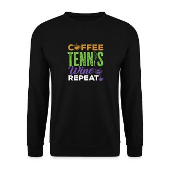 Tennis Coffee Wine Replay Tennis Player - Unisex Sweatshirt - black - Front - Alina (178cm) & Michal (187cm)