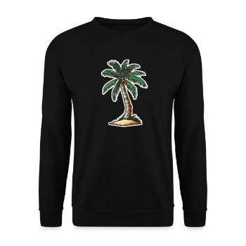 Palm tree - Unisex Sweatshirt - black - Front - Alina (178cm) & Michal (187cm)