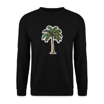 Palm tree - Unisex Sweatshirt - black - Front - Alina (178cm) & Michal (187cm)