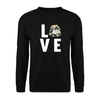 Swans Swan - Unisex Sweatshirt - black - Front - Alina (178cm) & Michal (187cm)