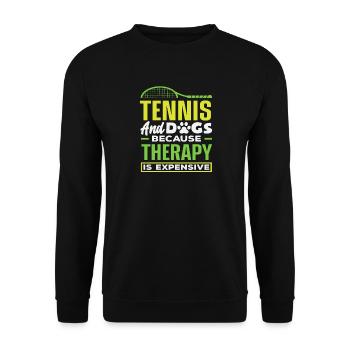 Tennis et chiens parce que la thérapie coûte cher - Sweat-shirt Unisexe - noir - Devant - Alina (178cm) & Michal (187cm)
