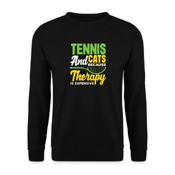 Tennis et chats pour les joueurs - Sweat-shirt Unisexe - noir - Devant - Alina (178cm) & Michal (187cm)