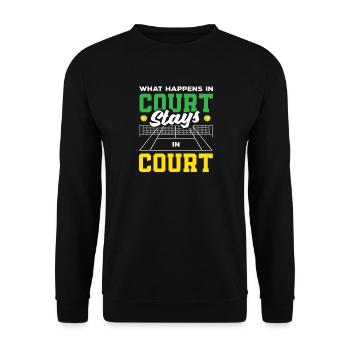 What Happens on the Tennis Court Remains Tennis - Unisex Sweatshirt - black - Front - Alina (178cm) & Michal (187cm)