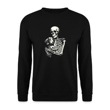 Teckel squelette étreignant - Sweat-shirt Unisexe - noir - Devant - Alina (178cm) & Michal (187cm)