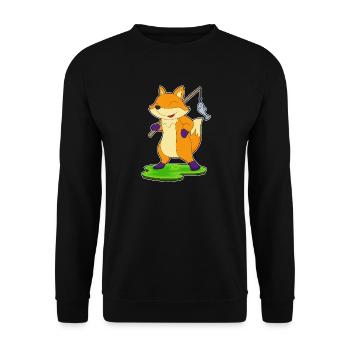 Fox Angler Fish Fishing - Unisex Sweatshirt - black - Front - Alina (178cm) & Michal (187cm)