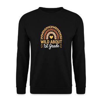 Wild About First Grade Back To School - Unisex Pullover - Schwarz - Vorne - Alina (178cm) & Michal (187cm)