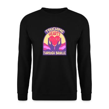 Braille Teacher Braille Dotum - Unisex Sweatshirt - black - Front - Alina (178cm) & Michal (187cm)