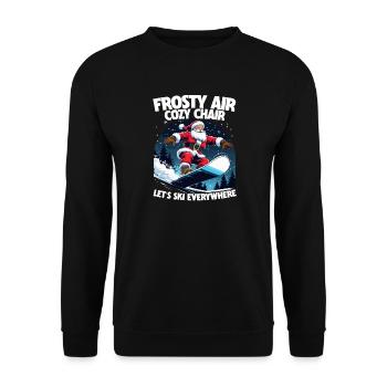 Ski Skifahrer Wintersport - Unisex Pullover - Schwarz - Vorne - Alina (178cm) & Michal (187cm)