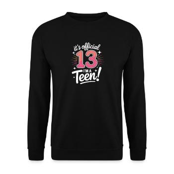 13th birthday teenager gift - Unisex Sweatshirt - black - Front - Alina (178cm) & Michal (187cm)