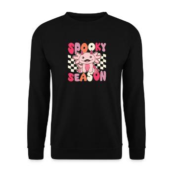 Axolotl Halloween Groovy Devil Saison effrayante - Sweat-shirt Unisexe - noir - Devant - Alina (178cm) & Michal (187cm)